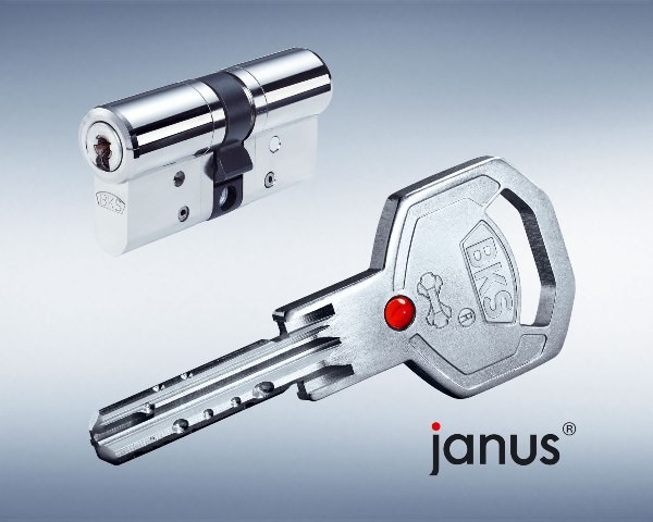 BKS Janus 46 Doppel-Schliesszylinder / Version Messing vernickelt